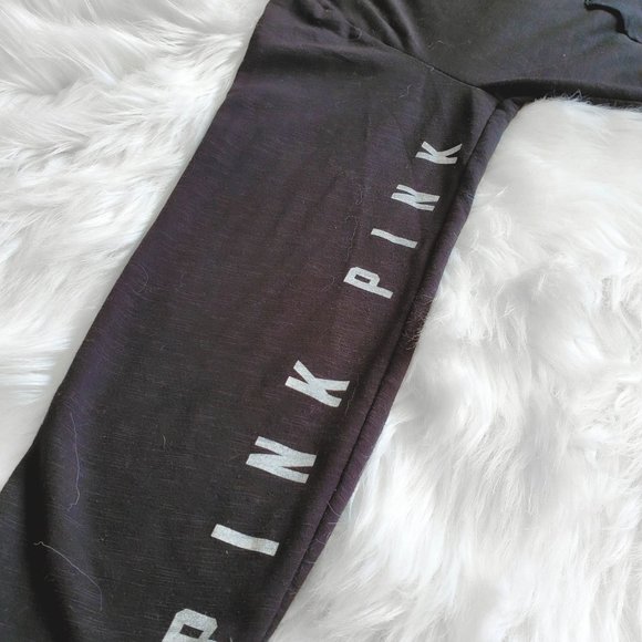 PINK VS CROP EVERYDAY LOUNGE BLACK ZIP HOODIE - Picture 2 of 5